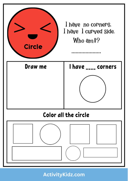 Circle Identification and Drawing Activity Worksheet - ActivityKidz