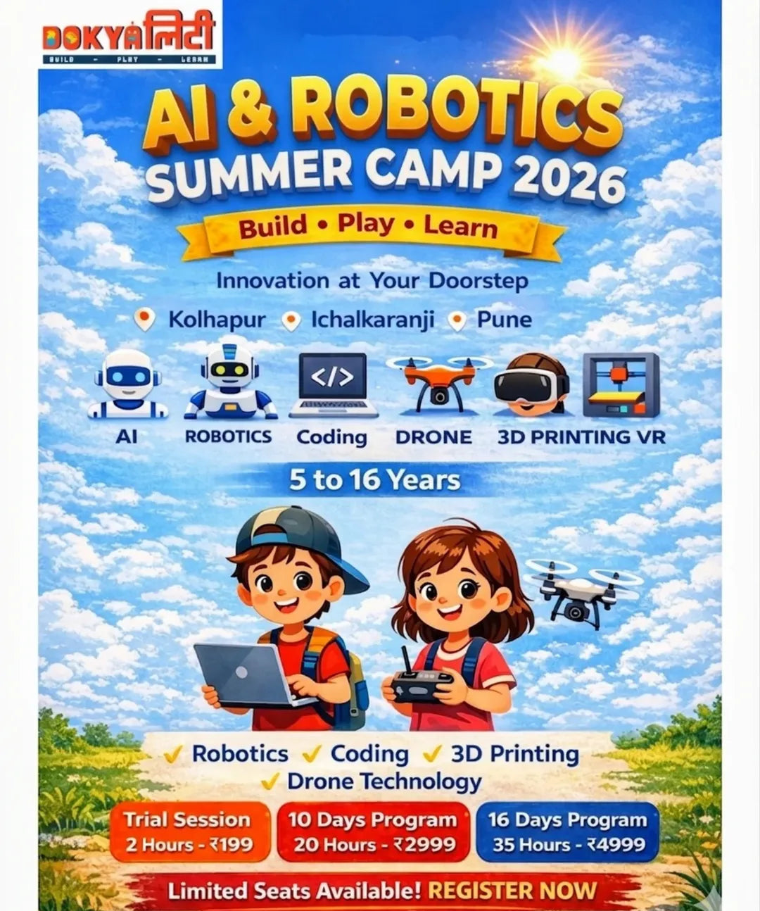 Ai And Robotics Summer Camp by DokyaLity Pune (26 May Onwards) | Pimpri-Chinchwad Pune