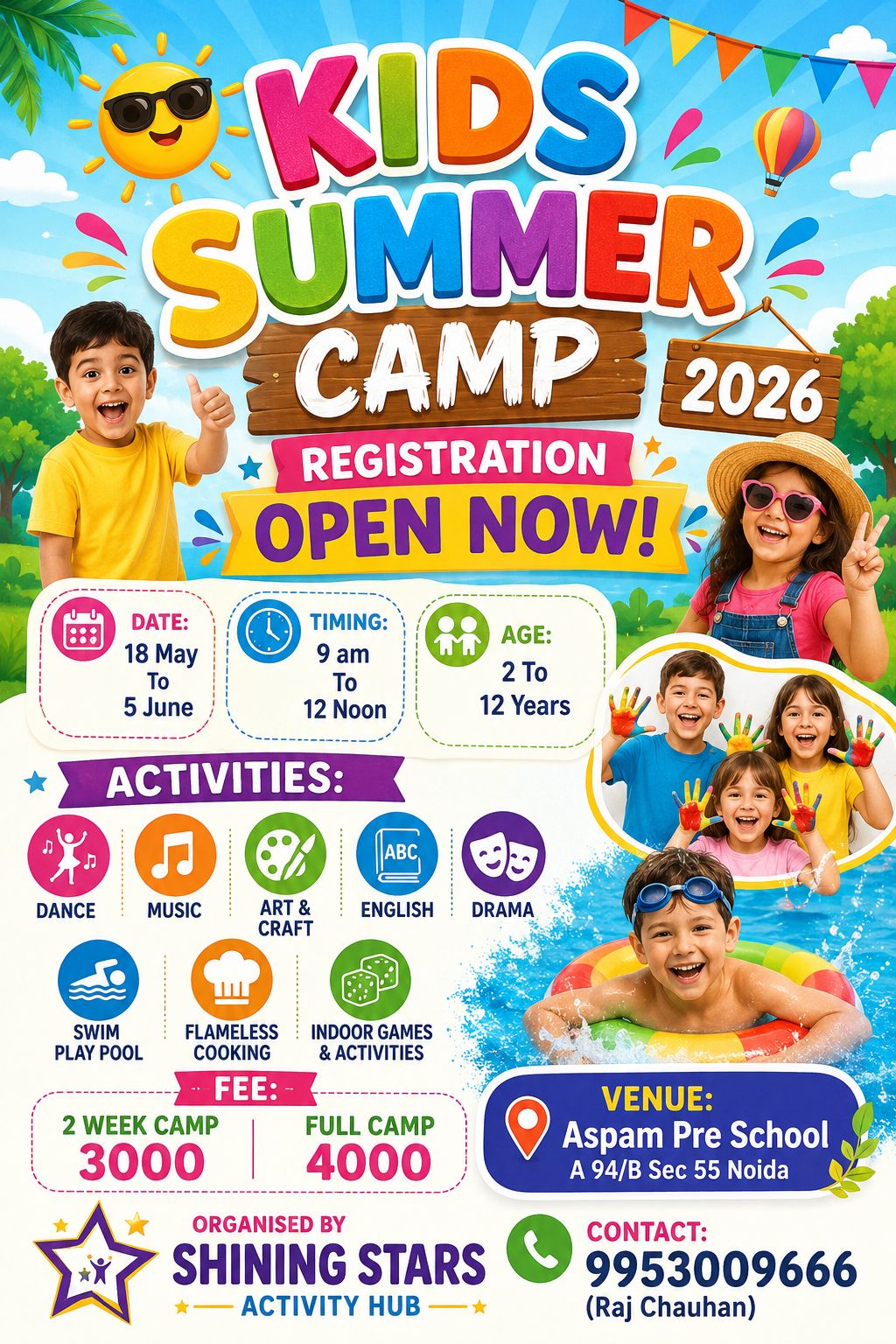 ASPAM Summer Camp by ASPAM Pre School (18 May - 5 Jun) | Sector 55 Noida