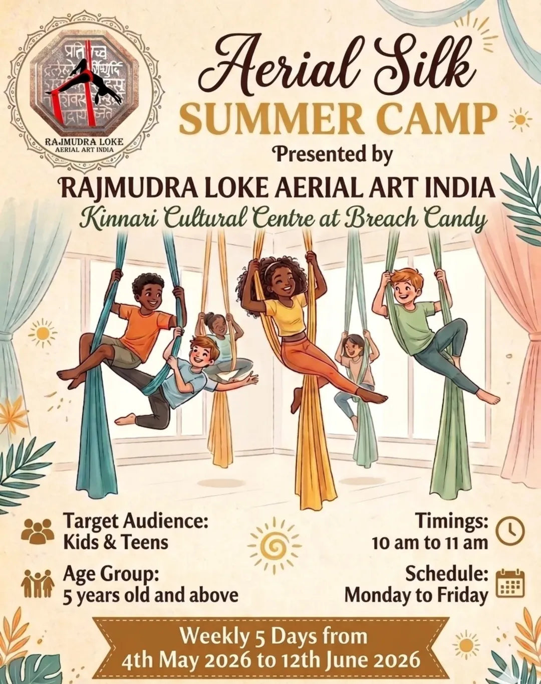 Aerial Silk Summer Camp by Rajmudra Loke Aerial Art India (4 May - 12 Jun) | Breach Candy Mumbai