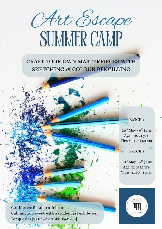 Art Escape Summer Camp by The Music Academy (26 May - 6 Jun) | Sector 56 Gurgaon - ActivityKidz