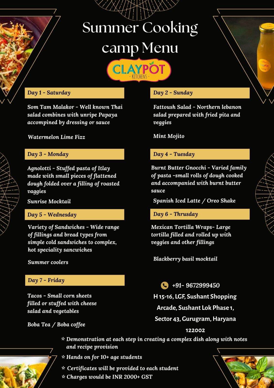 Kids Cooking Summer Camp by Claypot Kitchens (24 May - 30 May) | Sector 43 Gurgaon - ActivityKidz