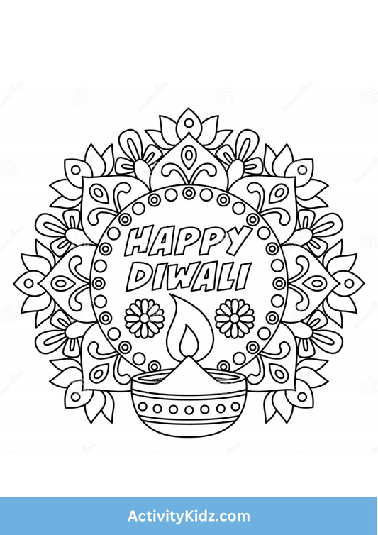 Coloring Diya - ActivityKidz