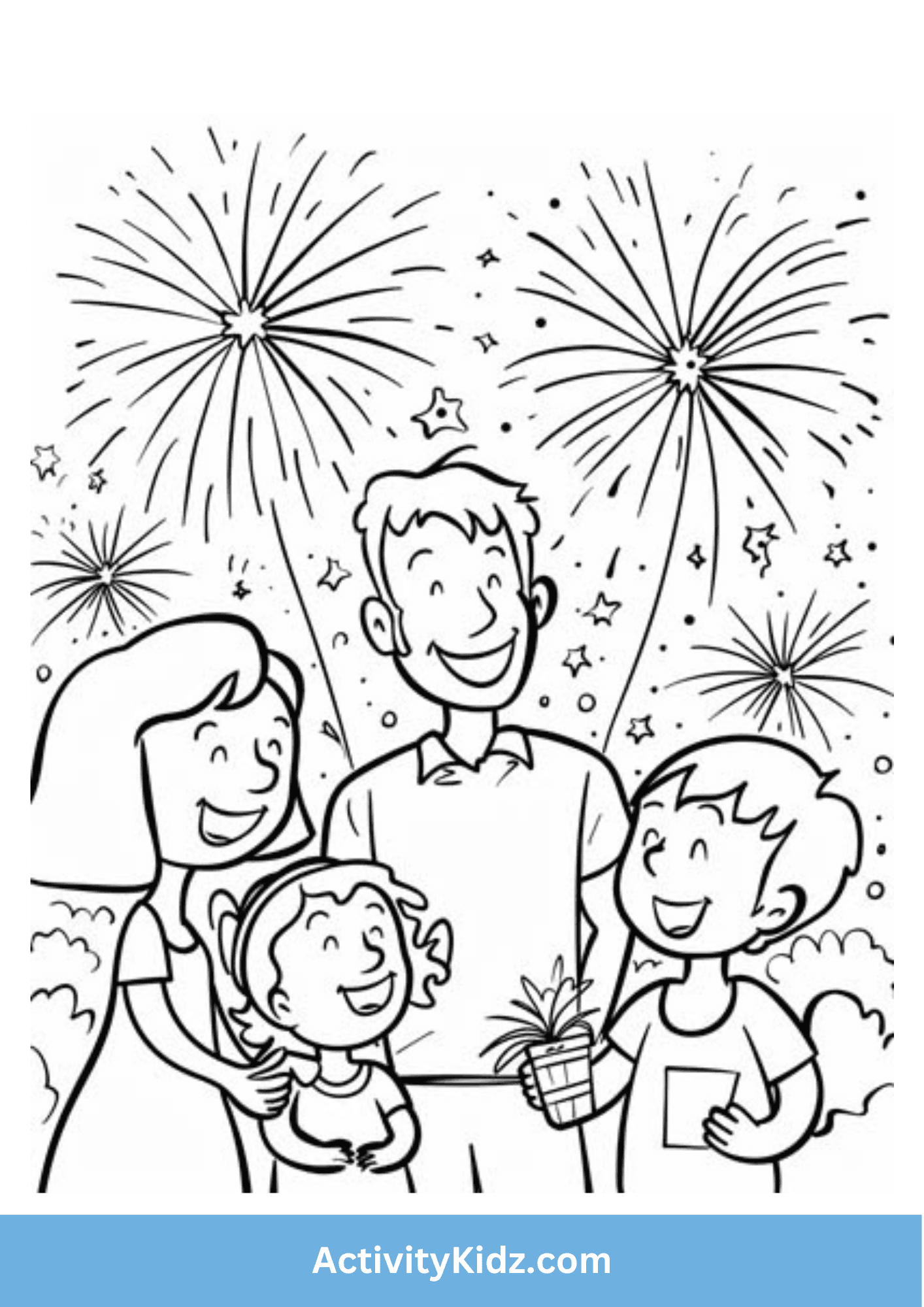 Diwali Celebration Coloring Sheet - ActivityKidz