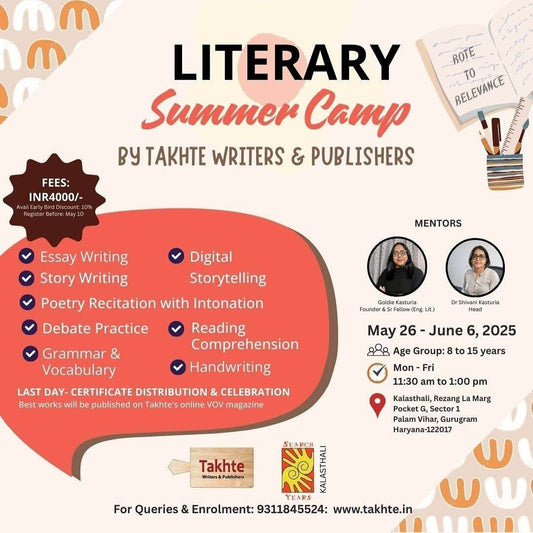 Literary Summer Camp by Takhte Writers & Publishers (26 May - 6 Jun) | Palam Vihar Gurgaon - ActivityKidz