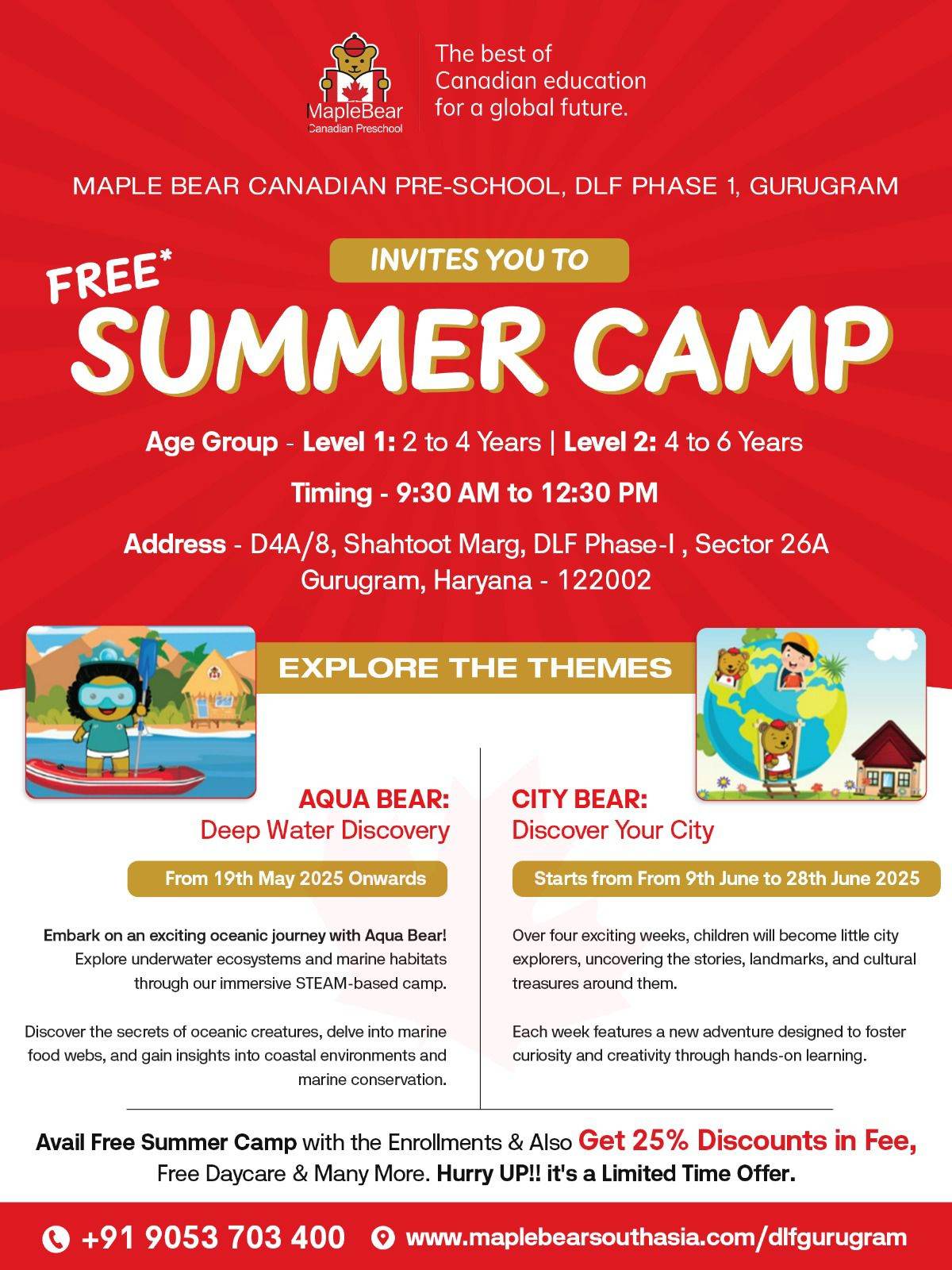 Summer Camp by Maple Bear Canadian Preschool (19 May - 28 Jun) | DLF Phase 1 Gurgaon - ActivityKidz