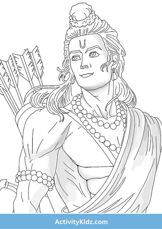 Lord Rama – Brave Warrior Coloring Page - ActivityKidz