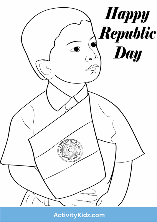 Republic Day Coloring Worksheet - ActivityKidz