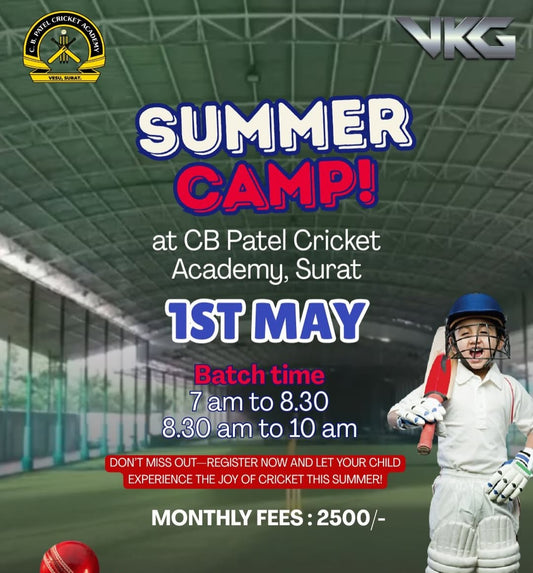 Summer Camp by CB Patel Cricket Academy (1 May Onwards) | Vesu Surat
