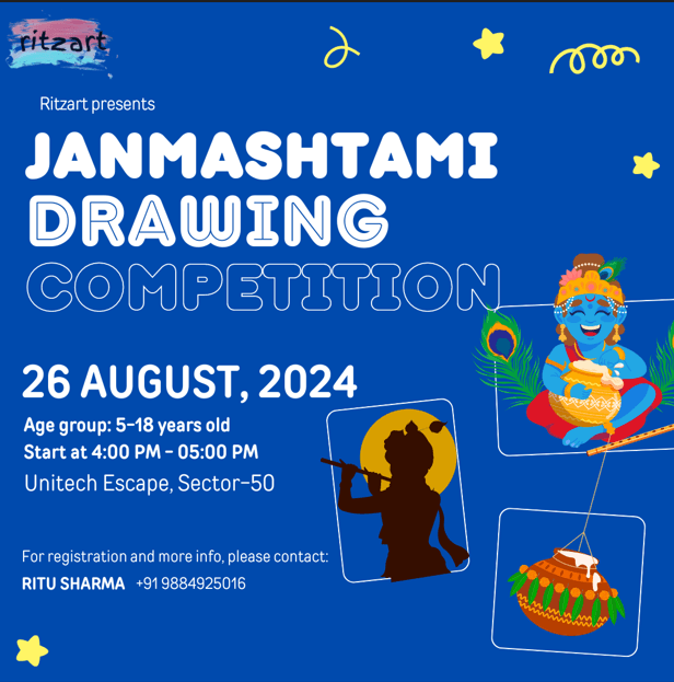 Janmashtami Drawing Competition by Ritzart | Nirvana Country Gurgaon - ActivityKidz
