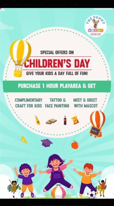 Children's Day Special Offer By Funny Mouse Indoor Play Area | Moulsari Avenue Phase 3 Gurgaon - ActivityKidz