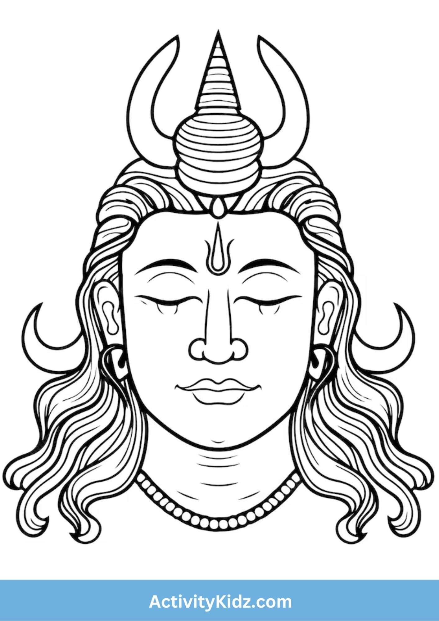 Meditative Lord Shiva Coloring Page - ActivityKidz
