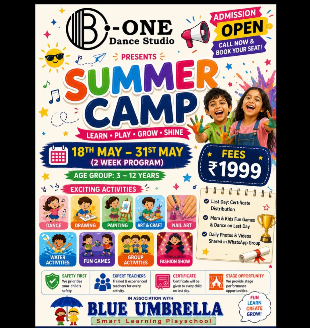 Summer Camp by B One Dance Studio (18 May - 31 May) | Sector 10 Faridabad