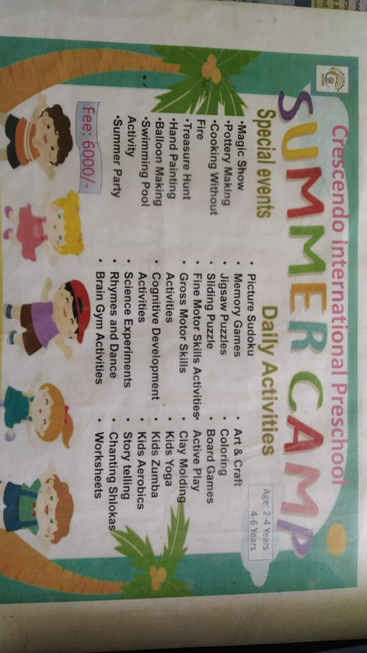 Summer Camp by Crescendo International Preschool (24 April - 30 May) | Seegehalli Bengaluru