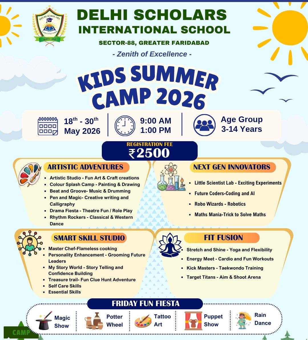 Summer Camp by Delhi Scholars International School (18 May - 30 May) | Sector 88 Faridabad