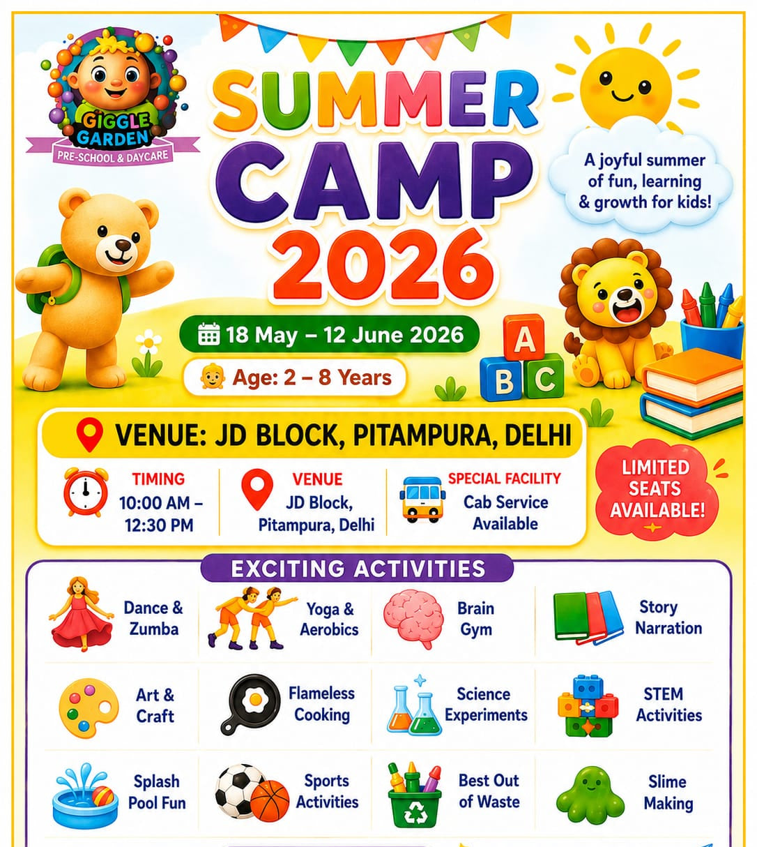 Summer Camp by Giggle Garden Preschool And Daycare (18 May - 12 Jun) | Pitampura Delhi