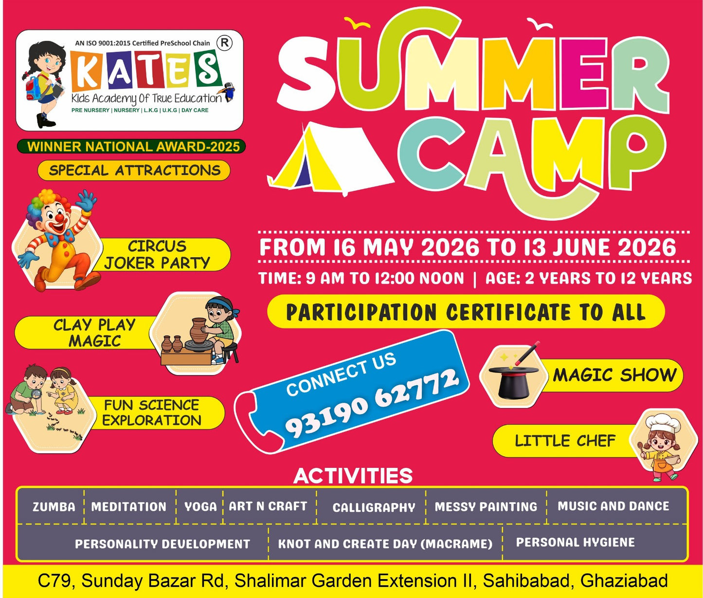Summer Camp by Kates Preschool Shalimar (16 May - 13 Jun) | Sahibabad Ghaziabad