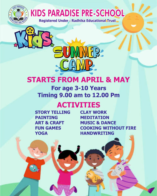 Summer Camp by Kids Paradise Preschool (27 April - 30 May) | Jalahalli Bengaluru