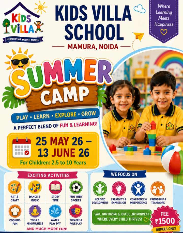 Kids Villa School Summer Camp by Kindergarten Preschool (25 May - 13 Jun) | Sector 66 Noida