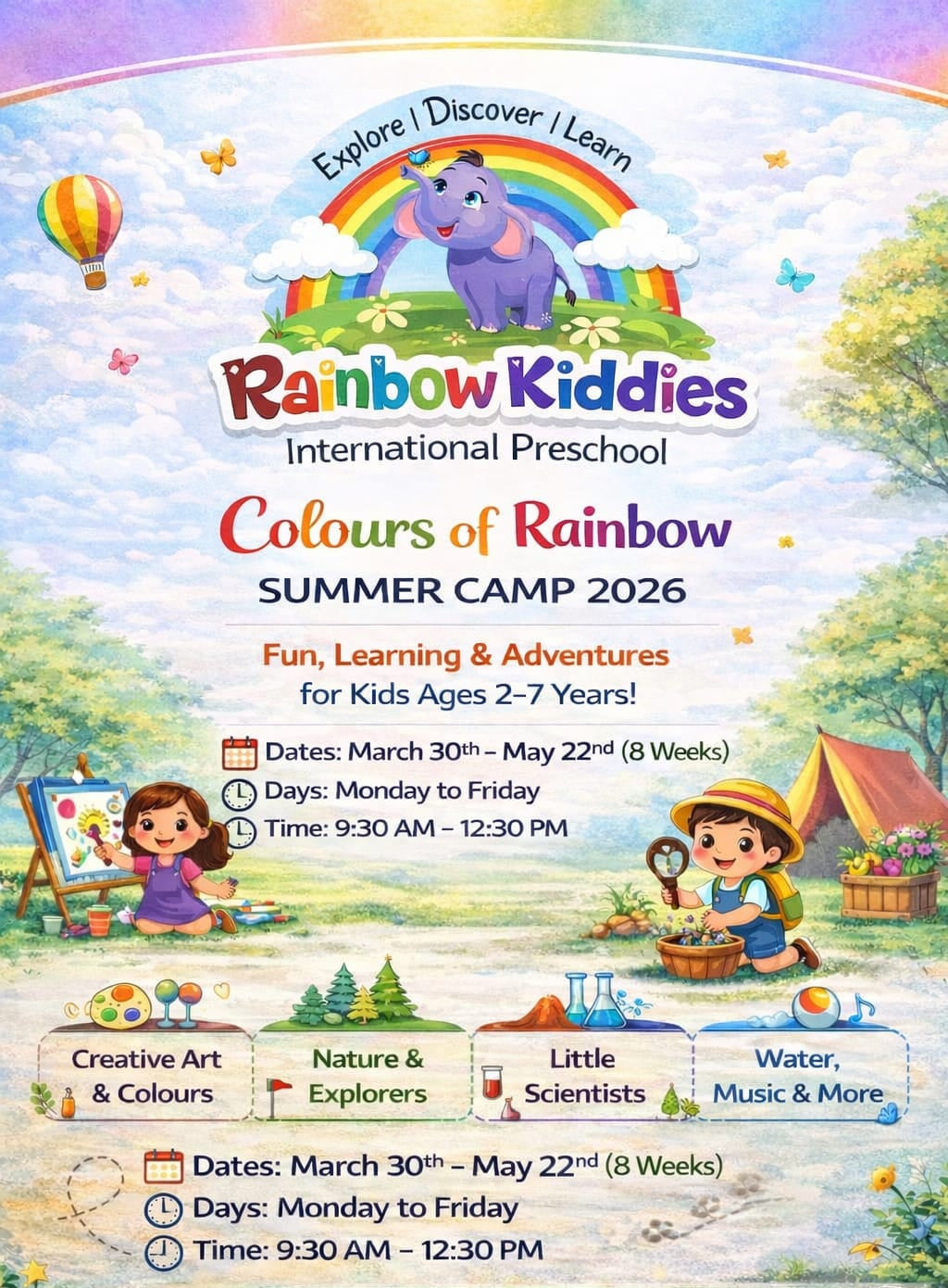 colours of Rainbow Summer Camp by Rainbow Kiddies International Preschool (30 March - 22 May) | Seegehalli Bengaluru