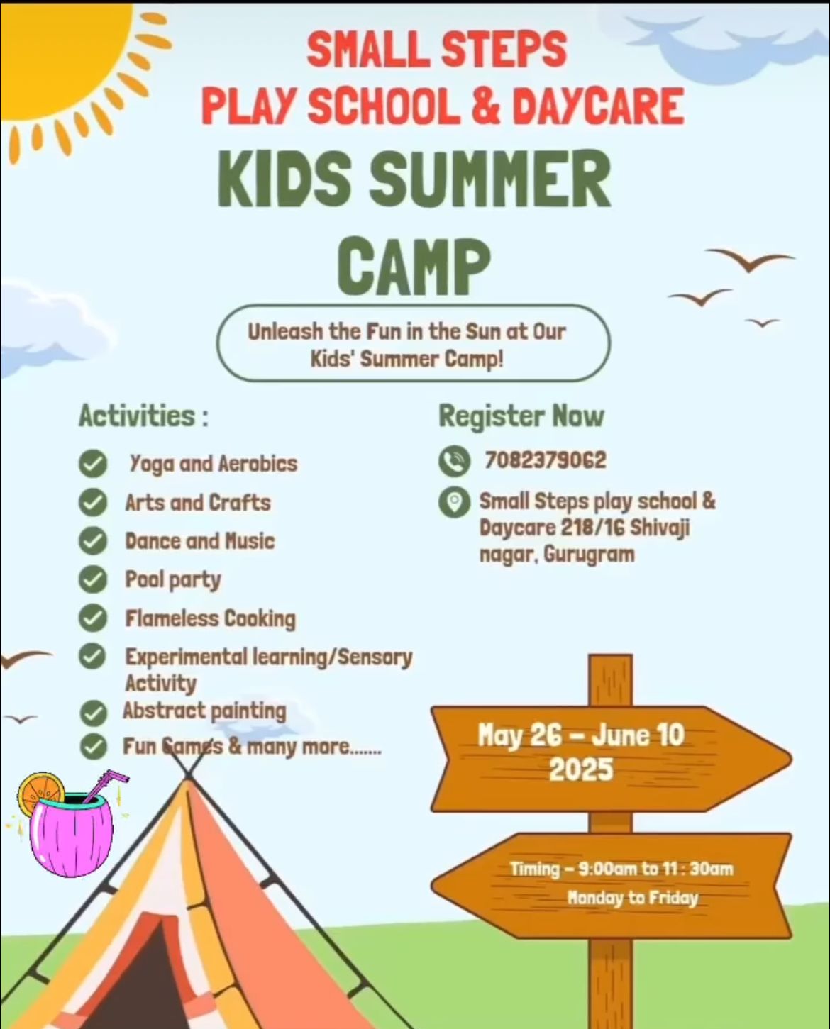 Summer Camp by Small Steps Play School & Daycare (26 May - 10 Jun) | Shivaji Nagar Gurgaon