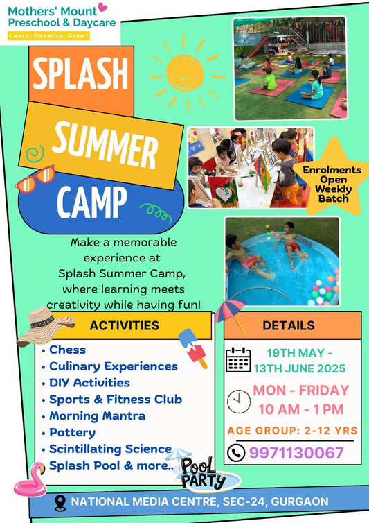 Splash Summer Camp by Mothers' Mount Preschool & Daycare (19 May - 13 Jun) | Sector 24 Gurgaon - ActivityKidz
