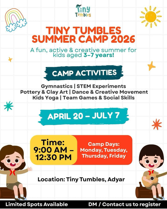 Summer Camp by Tiny Tumbles Adyar (20 April - 7 July) | Adyar Chennai