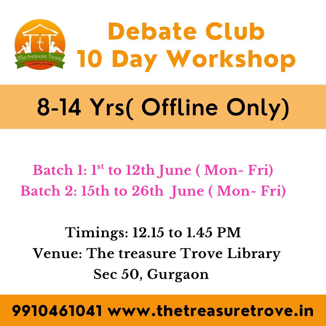 Summer Workshop Fest by The Treasure Trove Kids Library (25 May - 26 June) | Nirvana Country Gurgaon