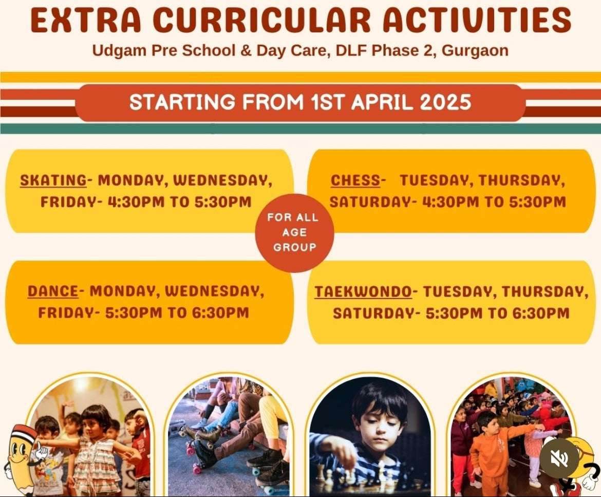 Udgam Preschool with Dance Skating Chess and Taekwondo Activities | DLF Phase 2 Gurgaon - ActivityKidz