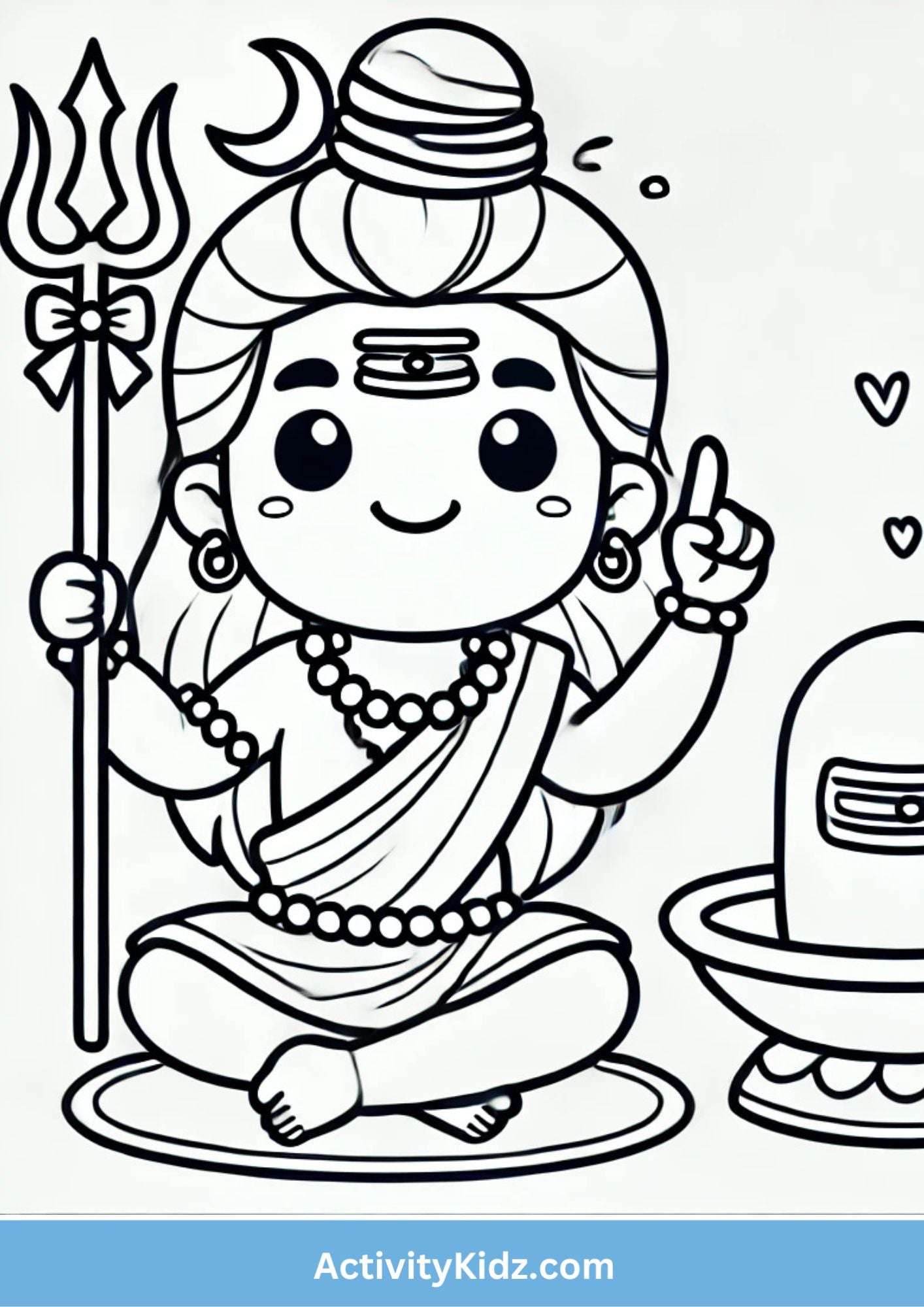 Lord Shiva Coloring Worksheet - ActivityKidz