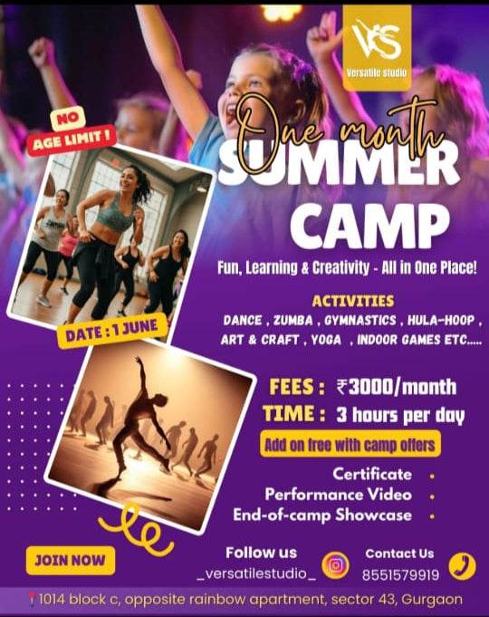 Summer Camp by Versatile Studio (1 Jun - 30 Jun) | Sector 43 Gurgaon - ActivityKidz