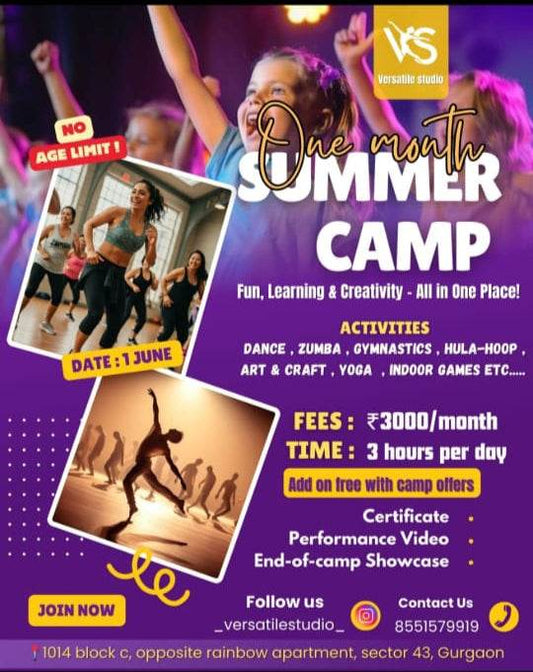 Summer Camp by Versatile Studio (1 Jun - 30 Jun) | Sector 43 Gurgaon - ActivityKidz