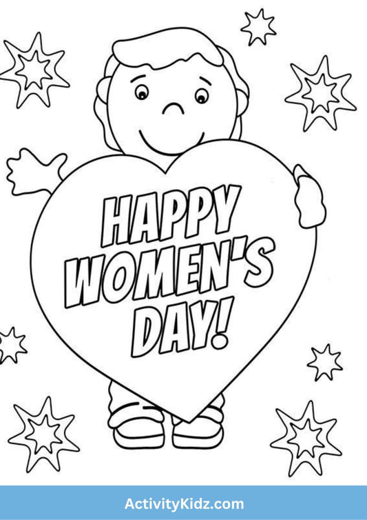 Women's Day Celebration Coloring Worksheet - ActivityKidz