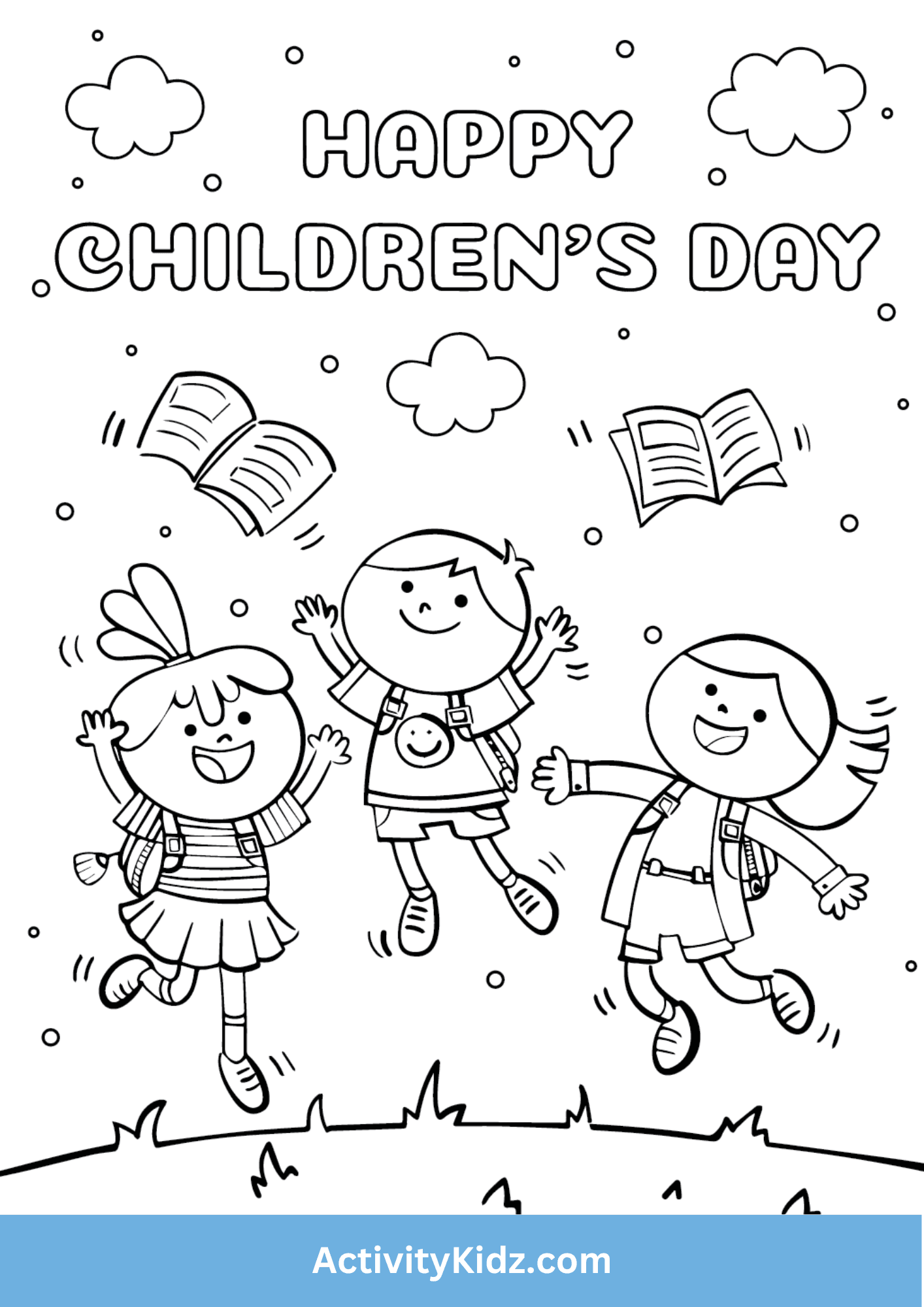 Children's Day Mural Coloring Page - ActivityKidz
