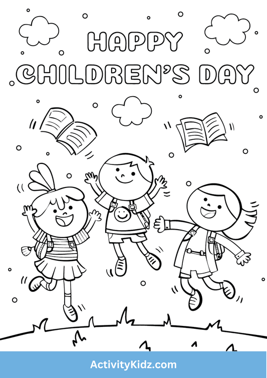 Children's Day Mural Coloring Page - ActivityKidz