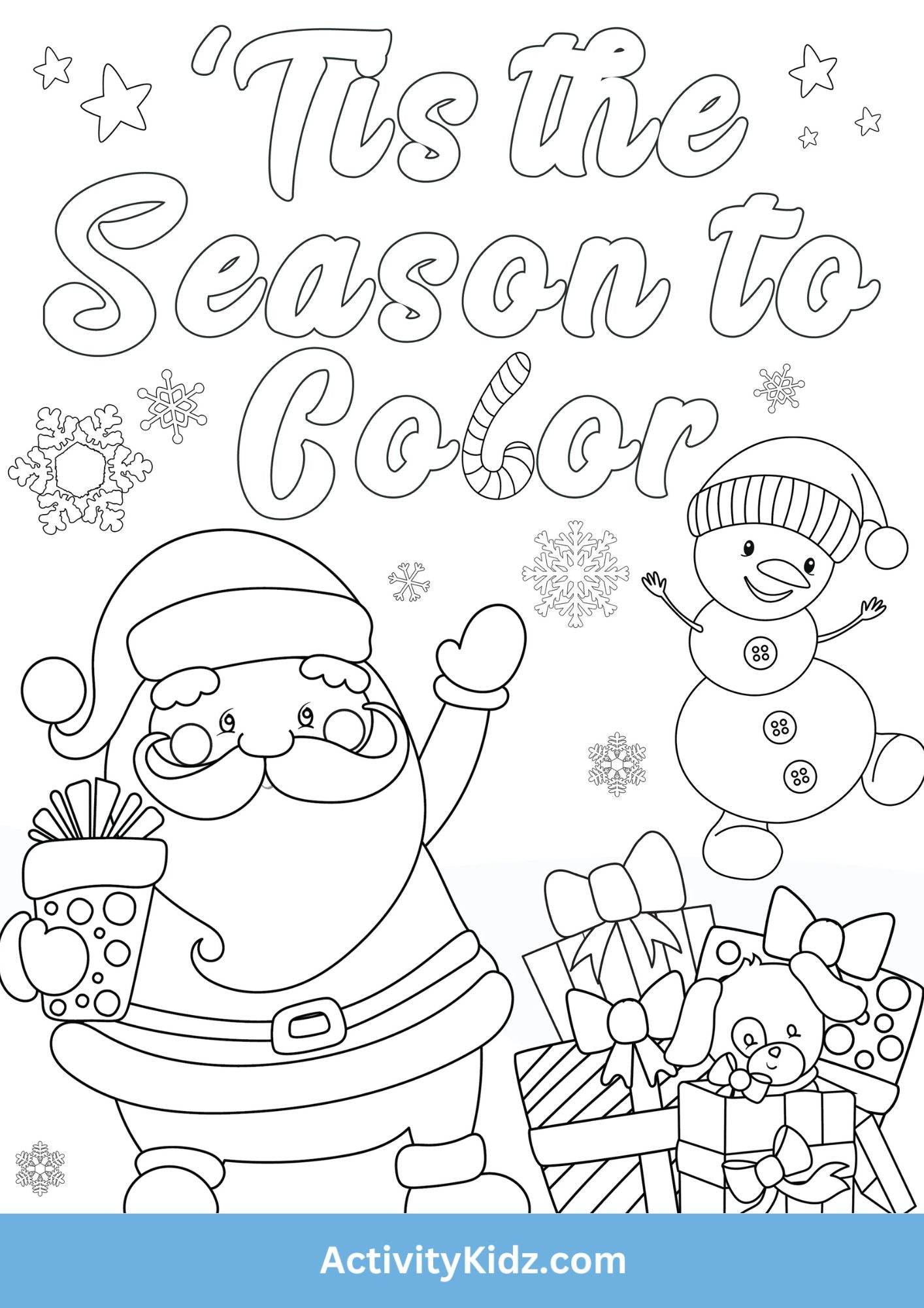 Christmas Joy Colouring Worksheet - ActivityKidz