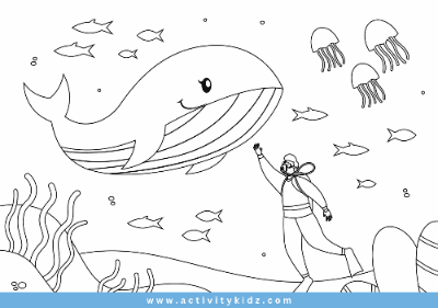 Colouring - Whale - ActivityKidz
