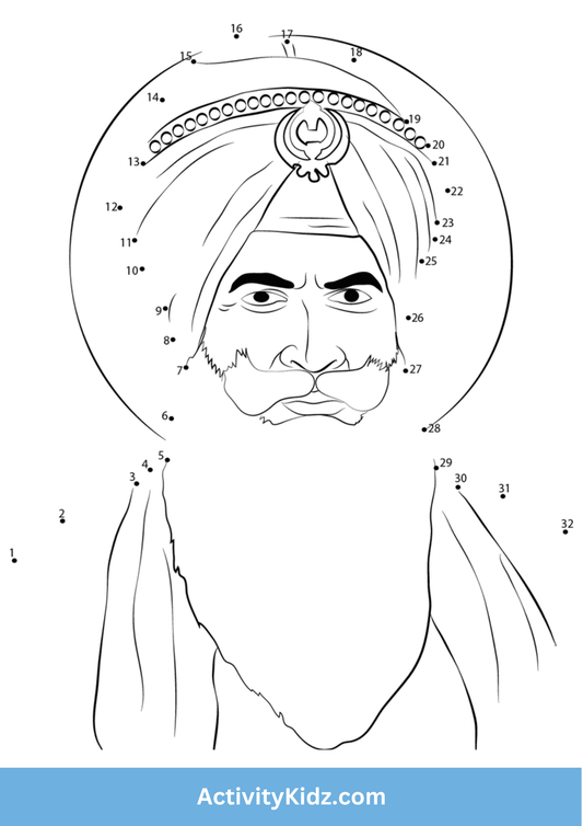 Gurpurab Dot-to-Dot Activity Worksheet - ActivityKidz