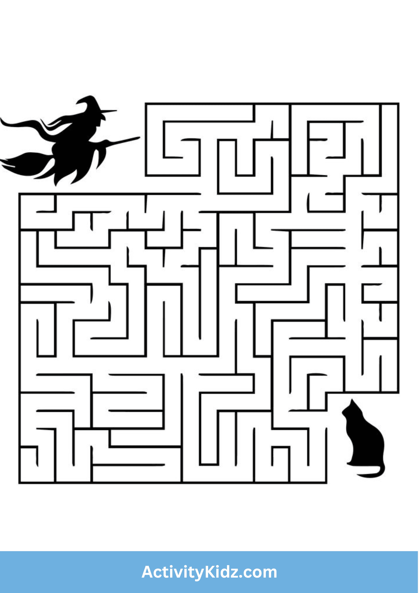 Witch’s Maze Adventure: Help the Cat Find the Witch! - ActivityKidz