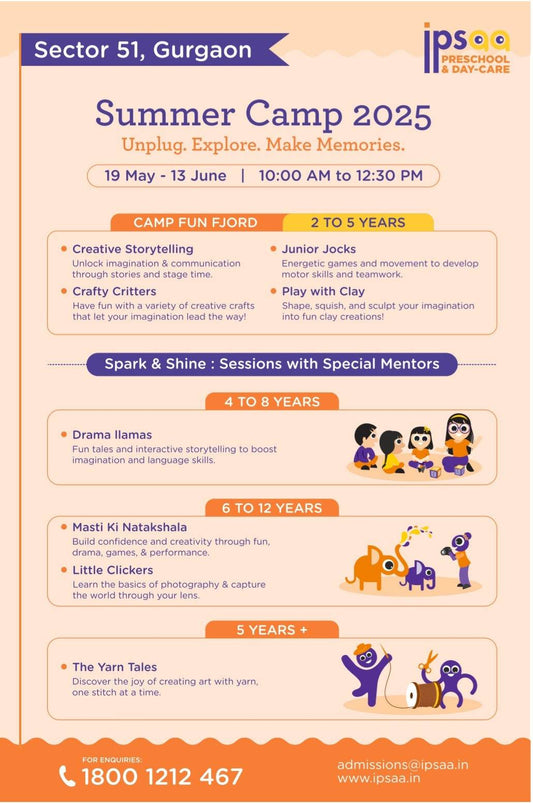 Summer Camp by IPSAA Preschool and Day-care (19 May - 13 Jun) | Sector 51 Gurgaon - ActivityKidz