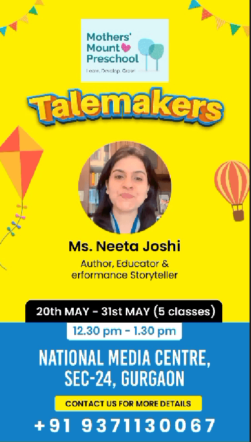 Talemakers Workshop by Mothers' Mount Preschool & Daycare (24 May - 28 Jun) | Sector 24 Gurgaon - ActivityKidz