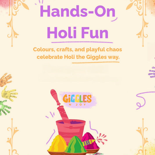 Book cover of 'Hands-On Holi Fun' with colorful design and text.