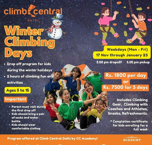 Winter Climbing Days at Climb Central (17 Nov - 23 Jan) Delhi