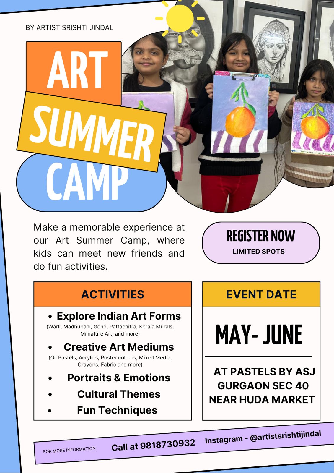 Art Summer Camp by ASJ Art Studio (1 - 30 Jun) | Sector 40 Gurgaon