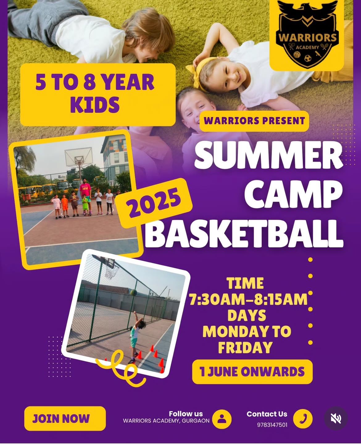 Basketball Summer Camp by Warriors Academy (1 Jun - 28 Jun) | Sector 28 Gurgaon