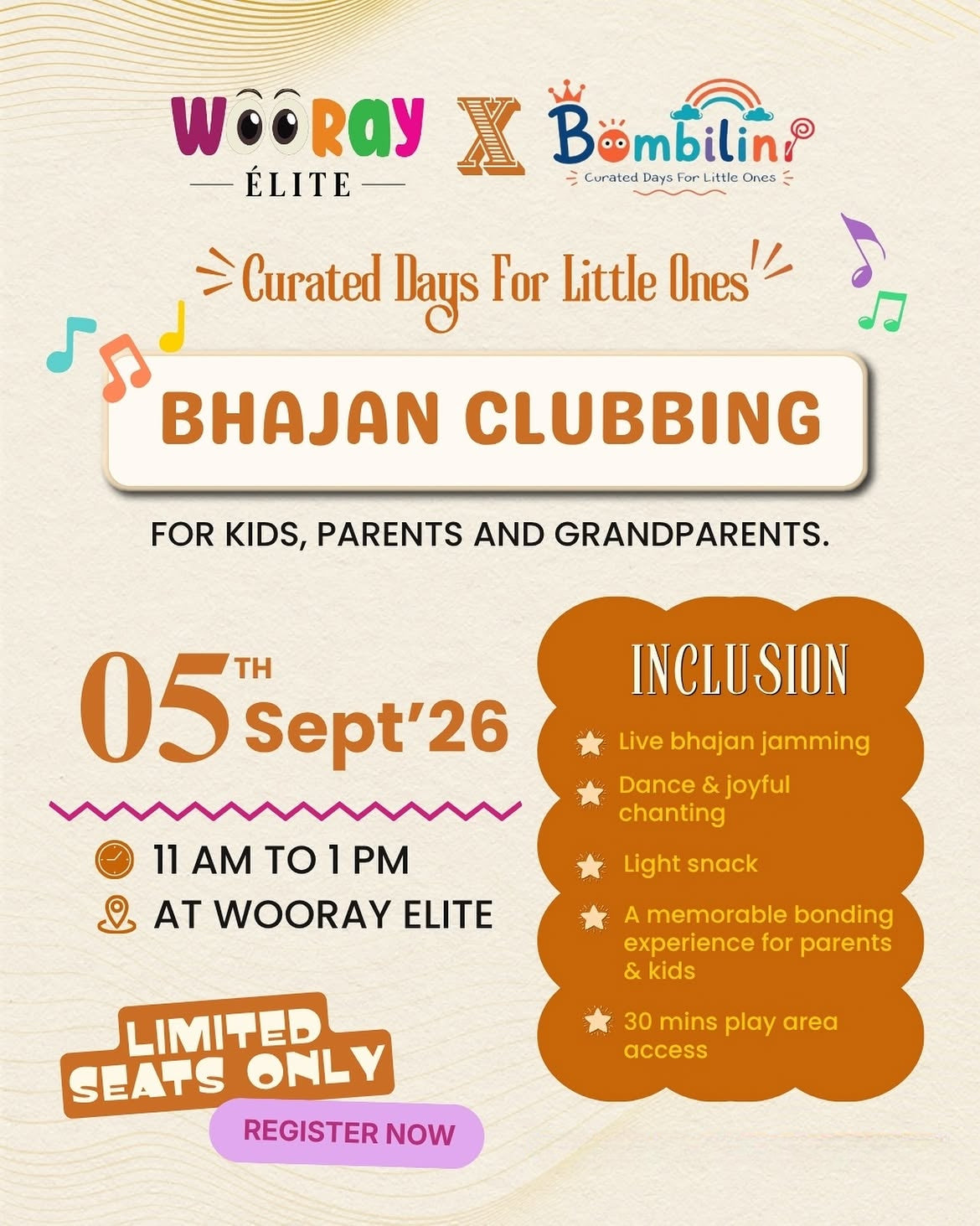 Bhajan Clubbing (5 Sep) at Wooray Elite | Jubilee Hills Hyderabad