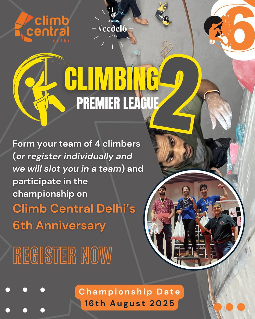 Climbing Premier League at Climb Central (1 Jul - 16 Aug) | Mehrauli-Gurgaon Road New Delhi