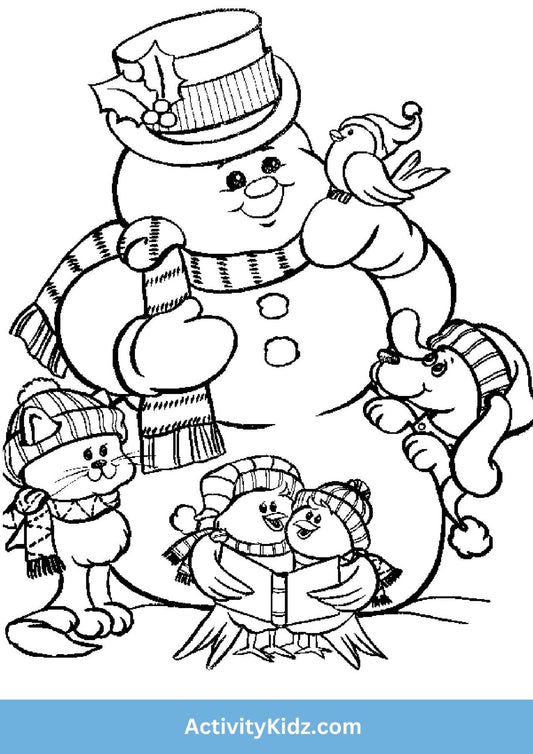 Christmas Wonderland Coloring Fun Worksheet - ActivityKidz