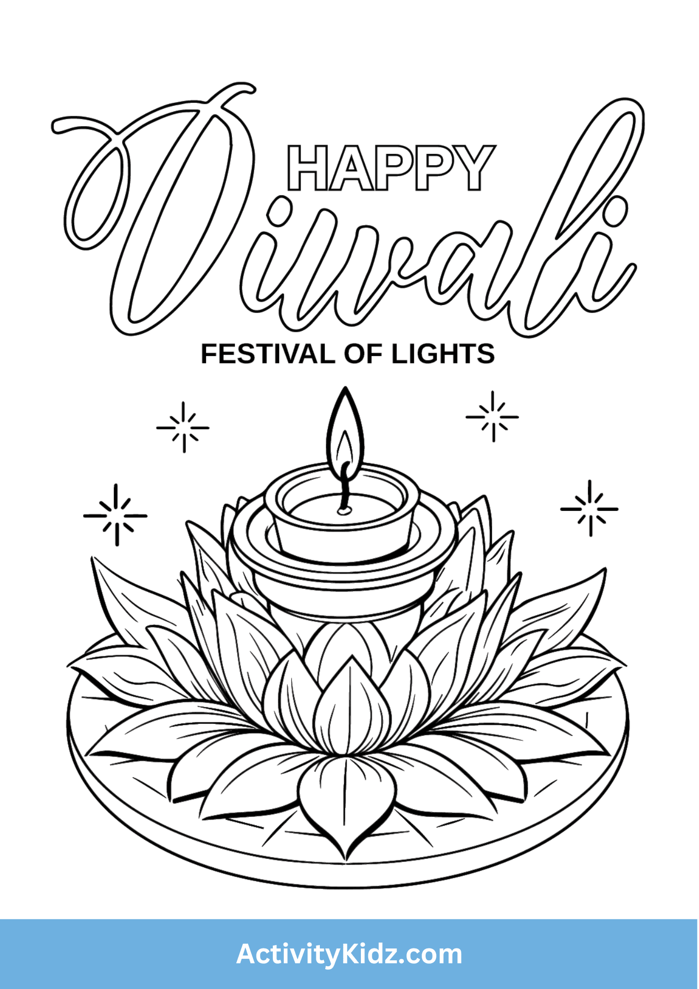 Diwali Coloring Sheet