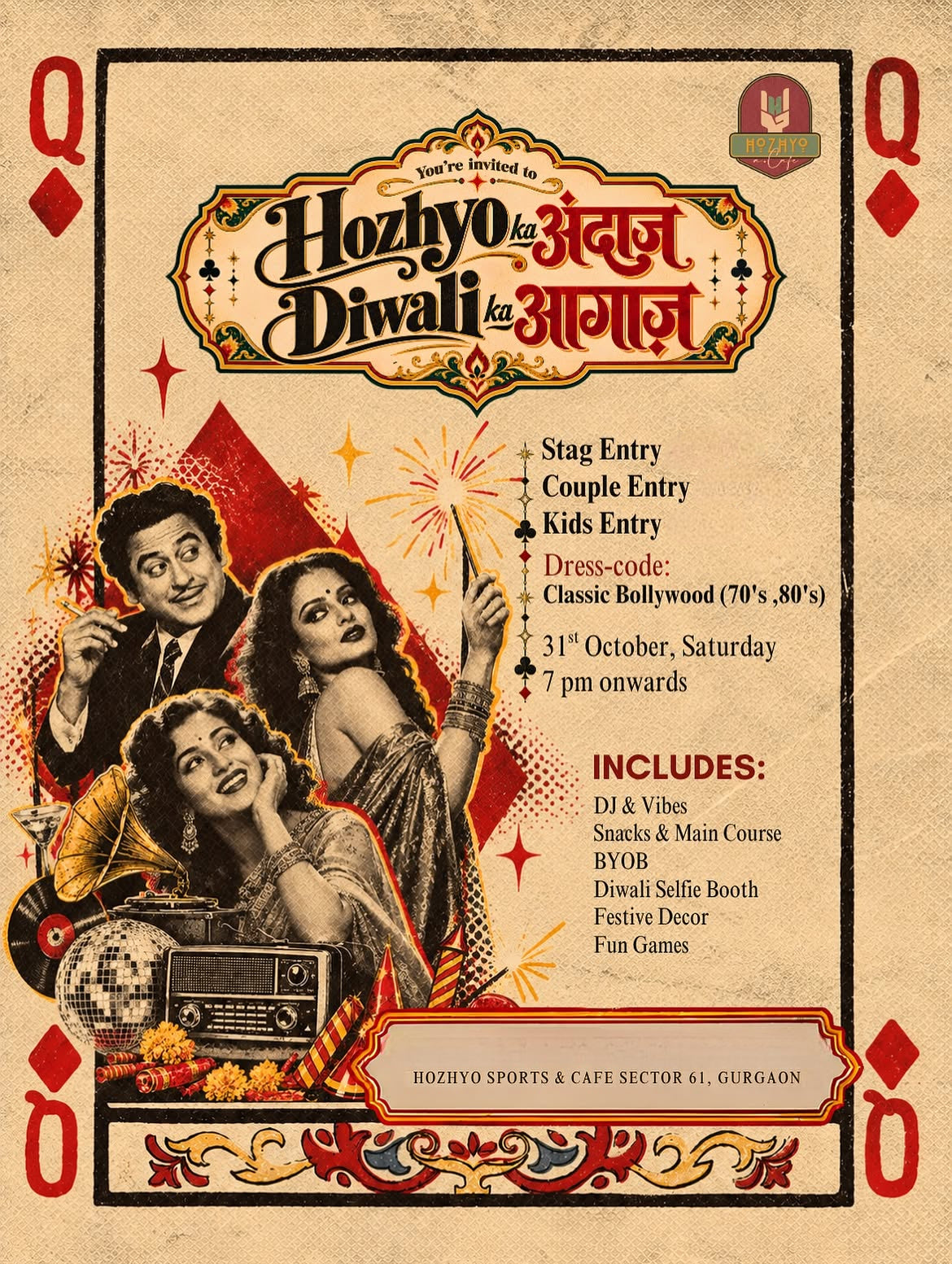 Diwali Celebration (31 Oct) at Hozhyo | Sector 61 Gurgaon